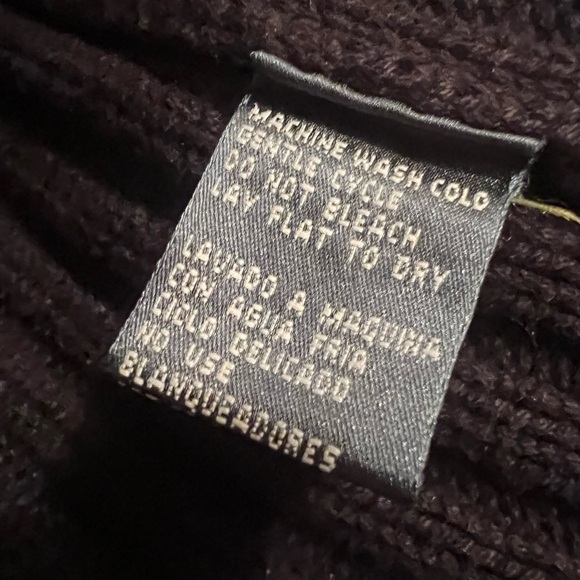 Lauren Ralph Lauren Vintage Black Cotton Ribbed Full Zip Cardigan Sweater Size L - Picture 6 of 8